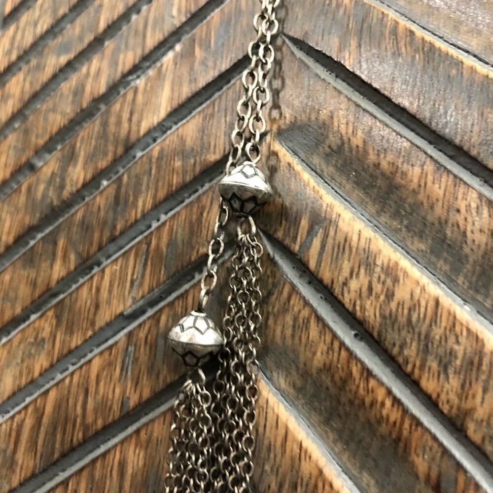 American Eagle Rhinestone Bow Tassel Necklace - Picture 2 of 8